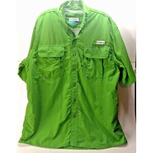 Magellan Outdoors Mag Wick Fish Gear Vented Shirt Lg Lime Green Laguna Madre SS